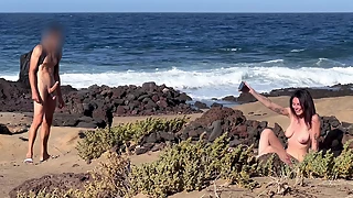 Secret POV for one of my favourite day in a nudist beach. Someone found an incredible beautiful slut that is making a masturbation film of herself. When I saw her too I get my cock hard and I pass in front of her masturbating.