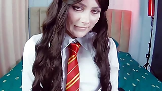 Big-breasted cutie Hermione Granger seduces you with dirty words and her beautiful body, she really wants you to fuck her in the ass and bring her to orgasm. She dances a striptease for you and slowly undresses. She wants to get fucked in the ass so bad t