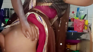 One day jija ji was going to work and he wants his lunch so he went inside the kitchen to ask her wife but there was her wife sister wearing her dress so husband thought she is her wife so he started touching her big ass