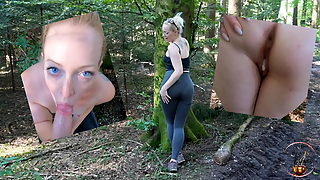 I was out jogging in the forest when an older man whistled after me. He must have really liked my hot butt in my tight pants! And since I like older men, it didn't bother me, rather the opposite!