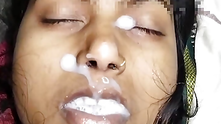 Cum in mouth and nose