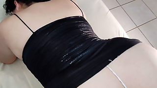 latina mexican secretary, fat ass milf is fucked at the party she wears a sexy dress she climbs it to fuck